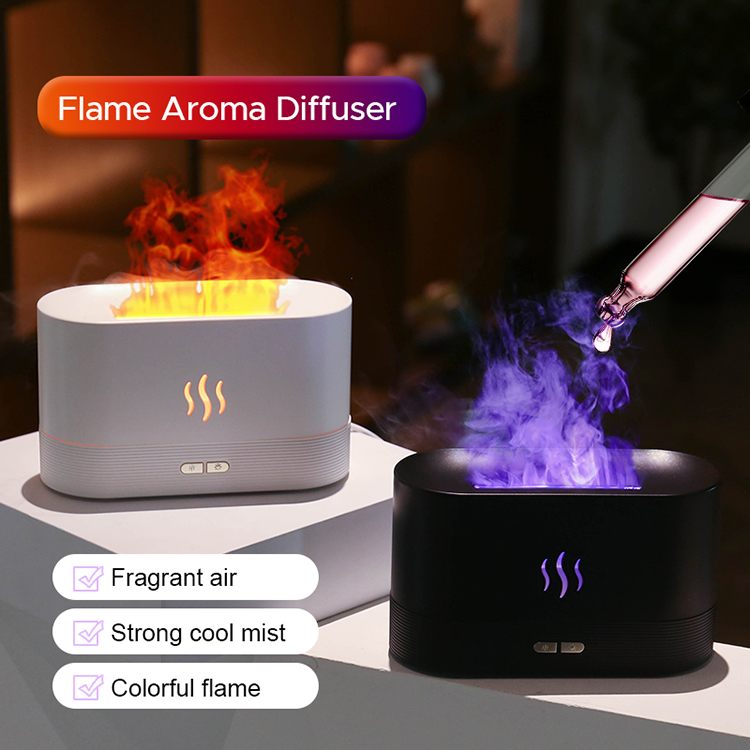 GlowMist Flame Humidifier – Colorful Light, Relaxing Aroma