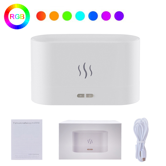 GlowMist Flame Humidifier – Colorful Light, Relaxing Aroma